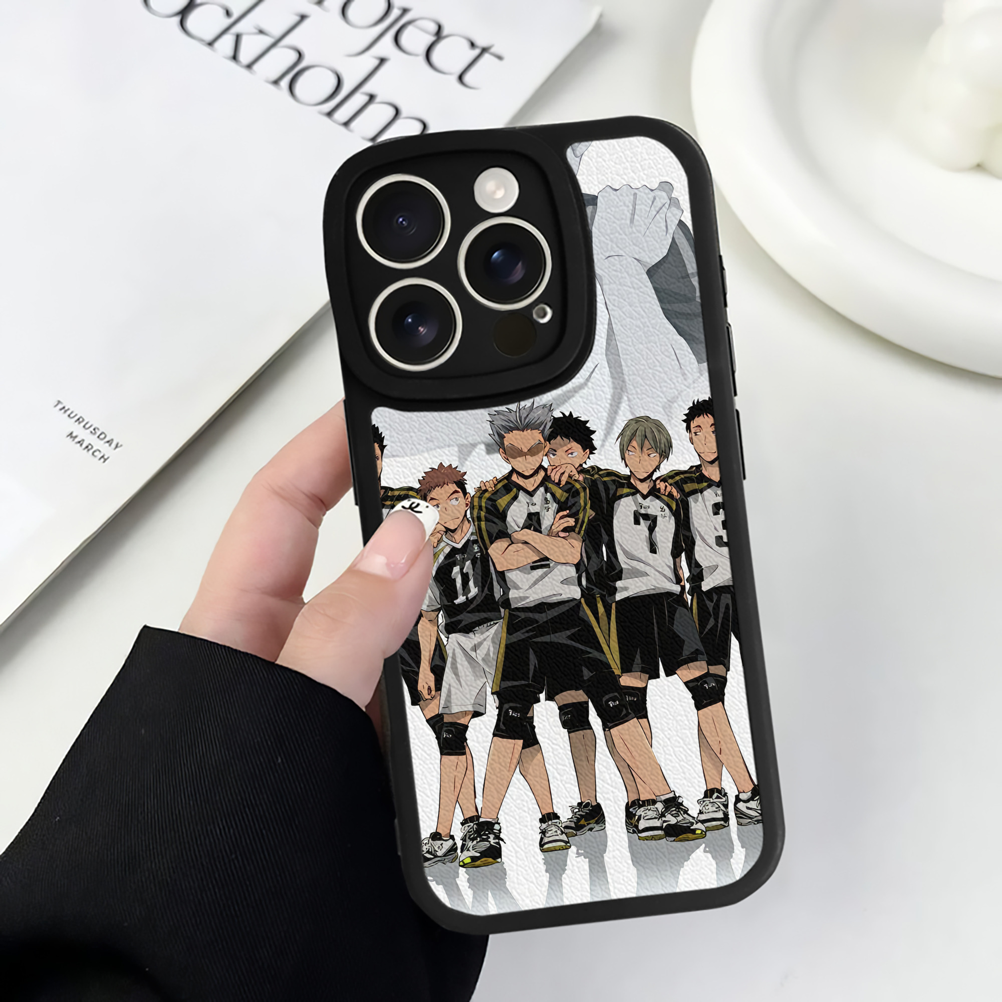 （画像用） ハイキュー!! Haikyu!! 【iPhone 16シリーズ対応】シリコンスマホケース（レザー調） 材質：シリコン